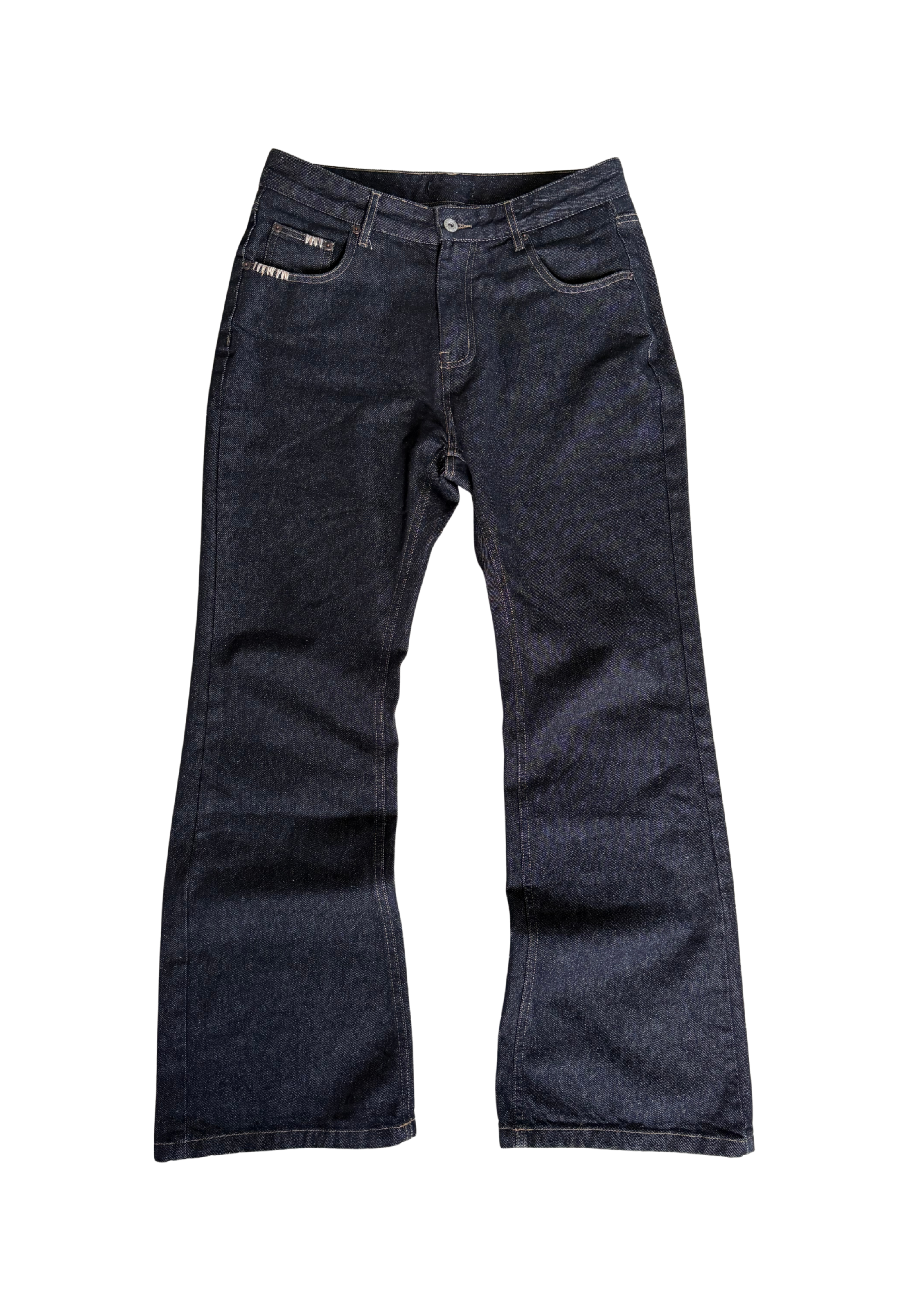 "Raw Wash" Flared jeans
